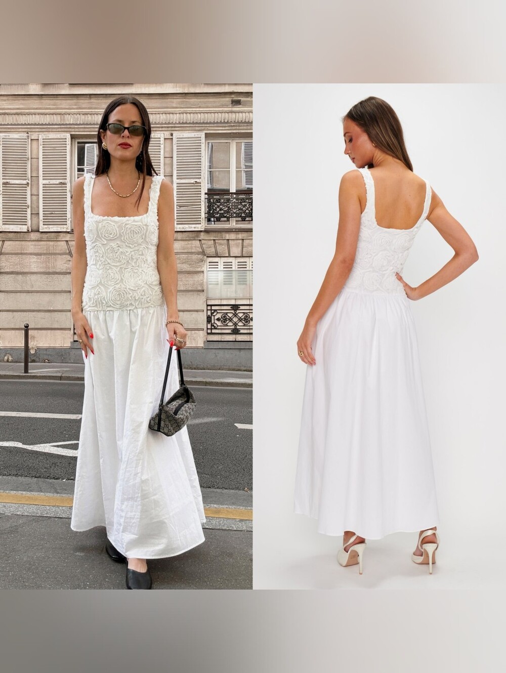 Show Me Your MuMu Bradshaw Rosette Mesh White Maxi Dress XL Wedding Party Formal